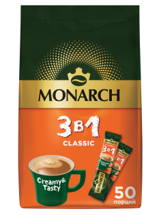 Напиток кофейный Monarch Классик 3в1 растворимый в стиках (13.5г x 50шт), 675г