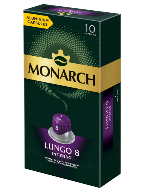 Кофе в капсулах Monarch Лунго Интенсо 8 для кофемашин Nespresso 10шт, 52г