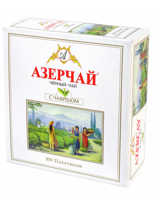Чай Азерчай черный с чабрецом (2г x 100шт), 200г