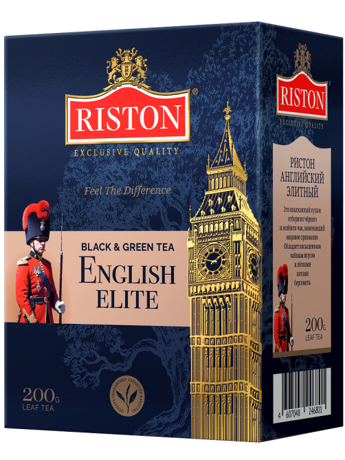 Чай Riston Elite English черный с зеленым листовой, 200г