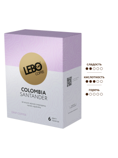Кофе Lebo Mono Colombia молотый дрип-пакеты (10.5г x 6шт), 63г