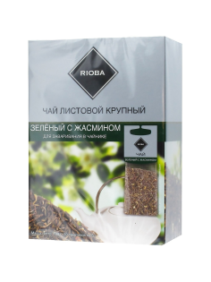 RIOBA Чай зеленый с жасмином для заваривания в чайнике (5г х 20шт), 100г