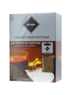 RIOBA Чай черный для заваривания в чайнике Английский завтрак (5г х 20шт), 100г