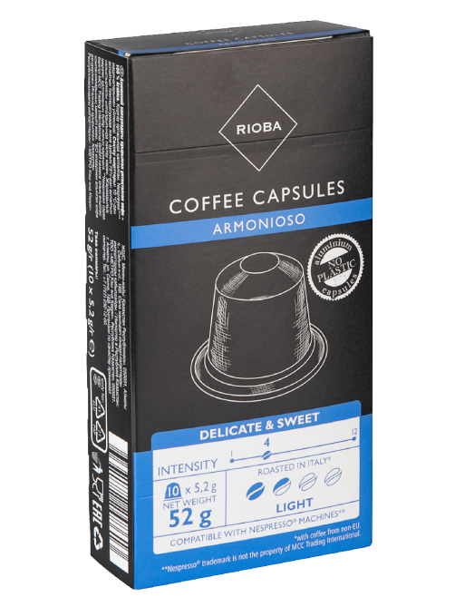 RIOBA Кофе в капсулах Armonioso для кофемашин Nespresso 10шт, 52г