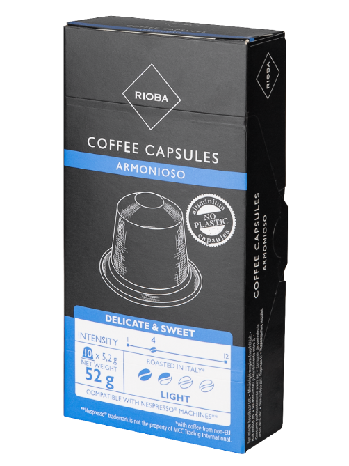 RIOBA Кофе в капсулах Armonioso для кофемашин Nespresso 10шт, 52г