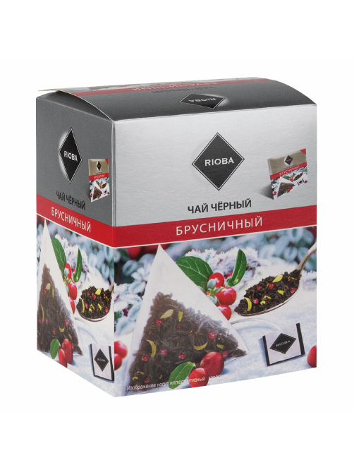 RIOBA Чай черный Брусничный (2г х 20шт), 40г