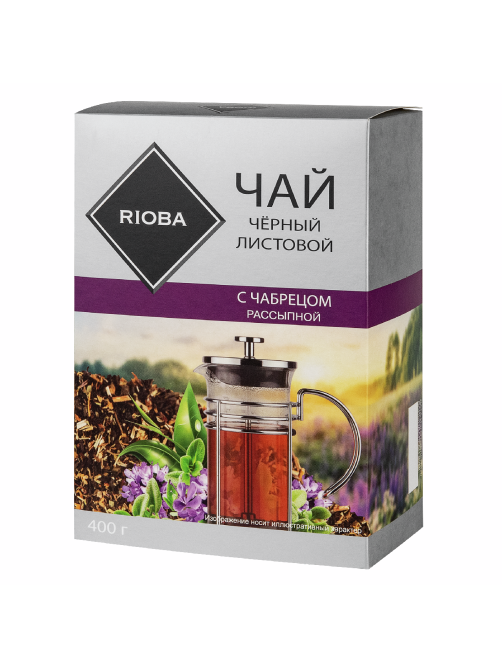 RIOBA Чай черный листовой с Чабрецом, 400г