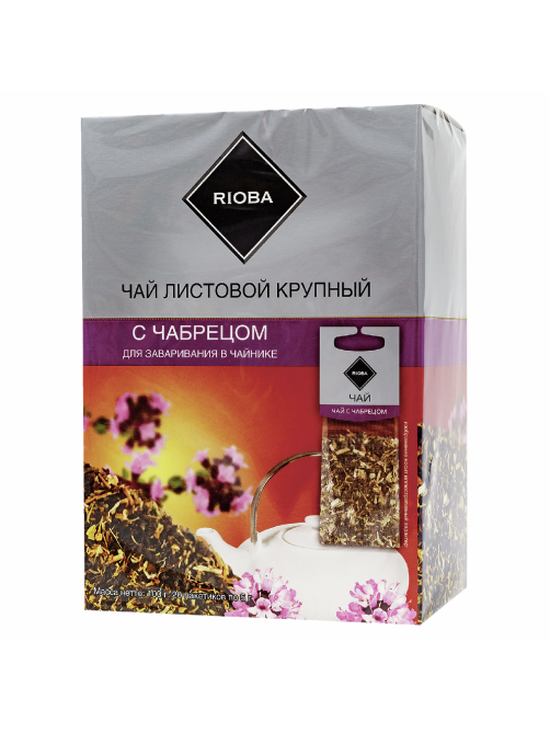 RIOBA Чай черный для заваривания в чайнике С чабрецом (5г х 20шт), 100г