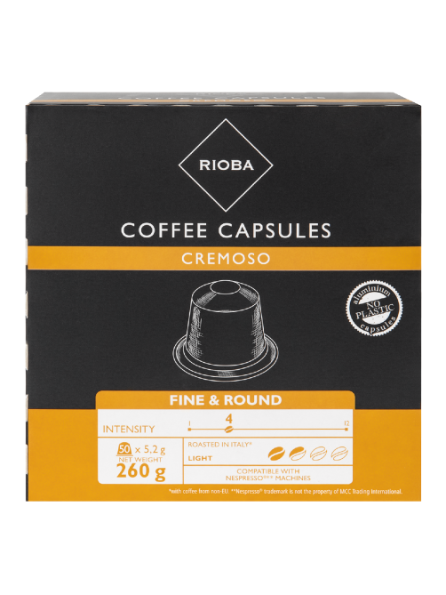 RIOBA Кофе в капсулах Cremoso для кофемашин Nespresso 50шт, 260г