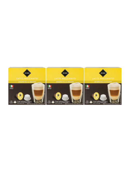 RIOBA Кофе в капсулах Dolce Gusto Latte Macchiato 8 порций 16 капсул, 168г х 3 шт