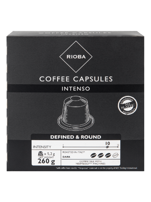 RIOBA Кофе в капсулах Intenso для кофемашин Nespresso 50шт, 260г