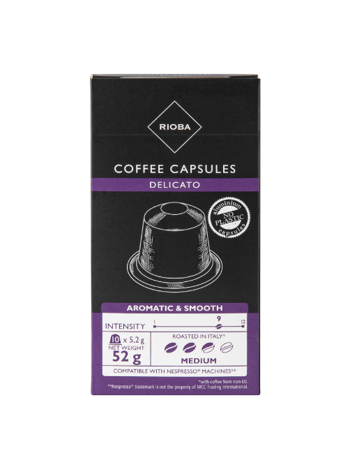 RIOBA Кофе в капсулах Delicato для кофемашин Nespresso 10шт, 52г