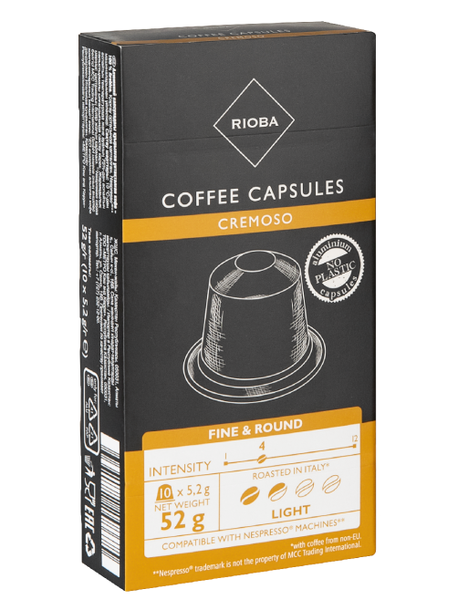 RIOBA Кофе в капсулах Cremoso для кофемашин Nespresso 10шт, 52г