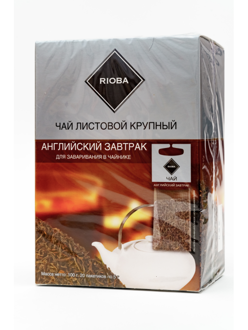 RIOBA Чай черный для заваривания в чайнике Английский завтрак (5г х 20шт), 100г