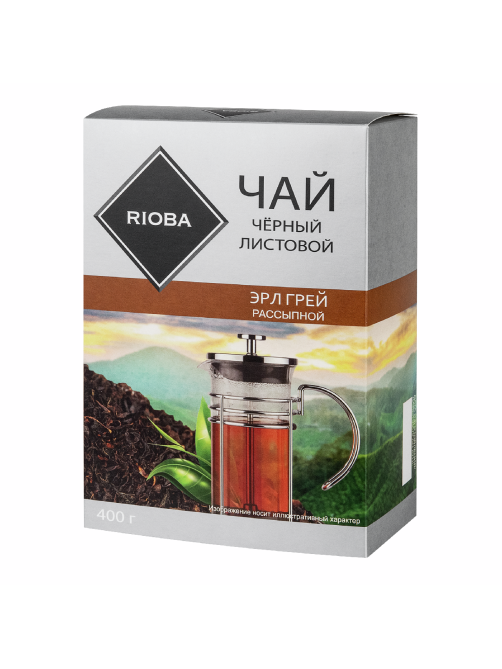 RIOBA Чай черный листовой Эрл Грей, 400г