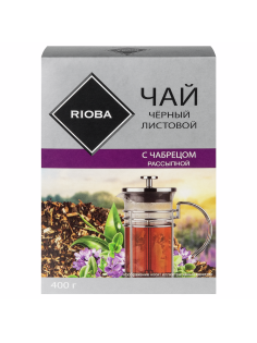 RIOBA Чай черный листовой с Чабрецом, 400г