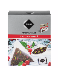 RIOBA Чай черный Брусничный (2г х 20шт), 40г