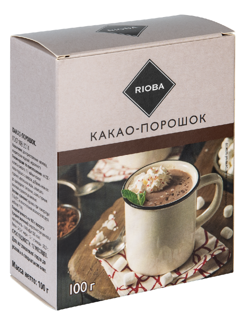RIOBA какао-порошок натуральный, 100г