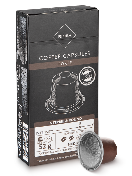 RIOBA Кофе в капсулах Forte для кофемашин Nespresso 10шт, 52г