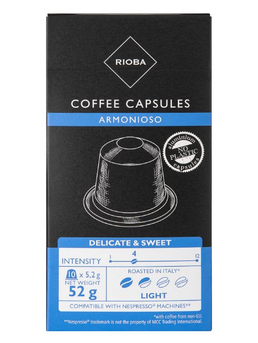RIOBA Кофе в капсулах Armonioso для кофемашин Nespresso 10шт, 52г