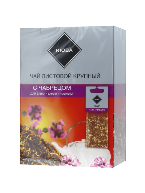 RIOBA Чай черный для заваривания в чайнике С чабрецом (5г х 20шт), 100г