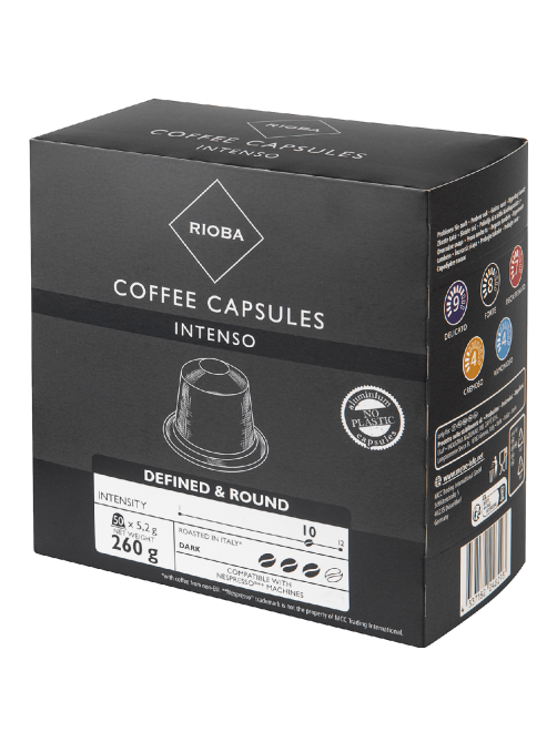 RIOBA Кофе в капсулах Intenso для кофемашин Nespresso 50шт, 260г