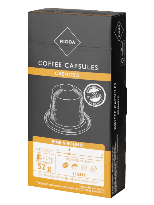 RIOBA Кофе в капсулах Cremoso для кофемашин Nespresso 10шт, 52г
