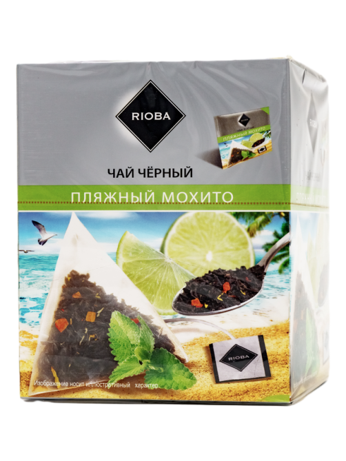 RIOBA Чай Пляжный мохито черный (2г х 20шт), 40г
