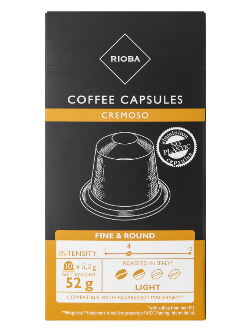 RIOBA Кофе в капсулах Cremoso для кофемашин Nespresso 10шт, 52г
