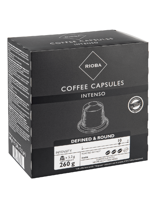 RIOBA Кофе в капсулах Intenso для кофемашин Nespresso 50шт, 260г