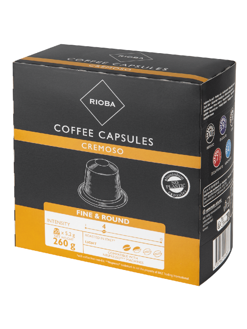 RIOBA Кофе в капсулах Cremoso для кофемашин Nespresso 50шт, 260г