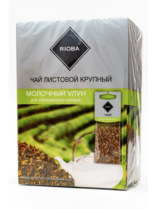 RIOBA Чай зеленый байховый для заваривания в чайнике Молочный улун (5г х 20шт), 100г