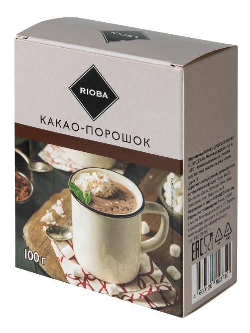 RIOBA какао-порошок натуральный, 100г
