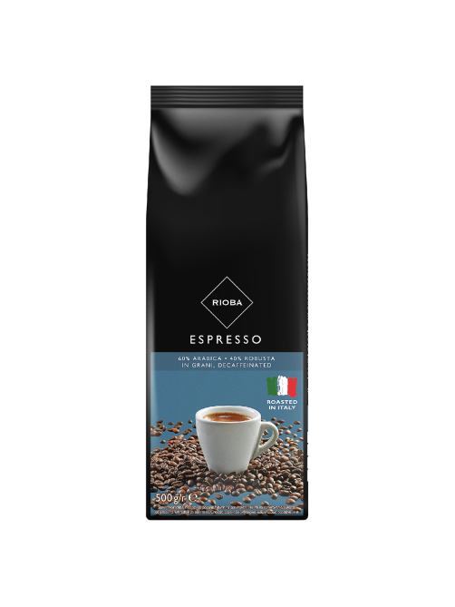 RIOBA Кофе Espresso Decaffeeinated без кофеина в зернах, 500г