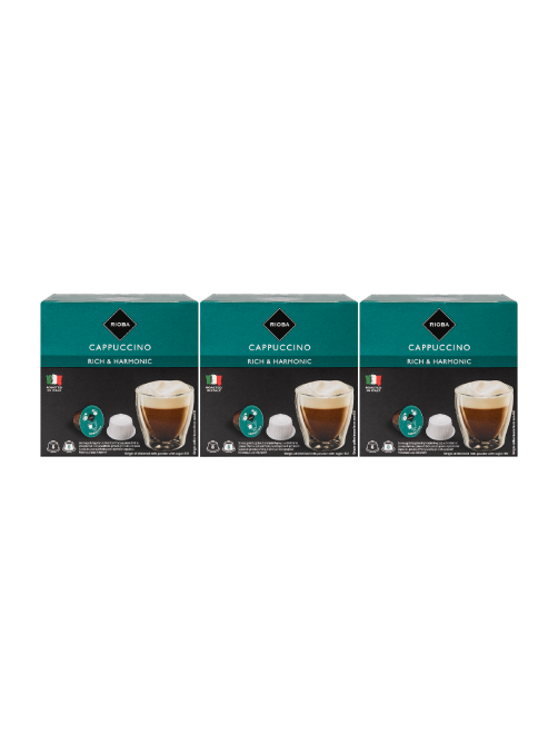 RIOBA Кофе в капсулах Dolce Gusto Capuccino 8 порций 16 капсул, 168г х 3 шт