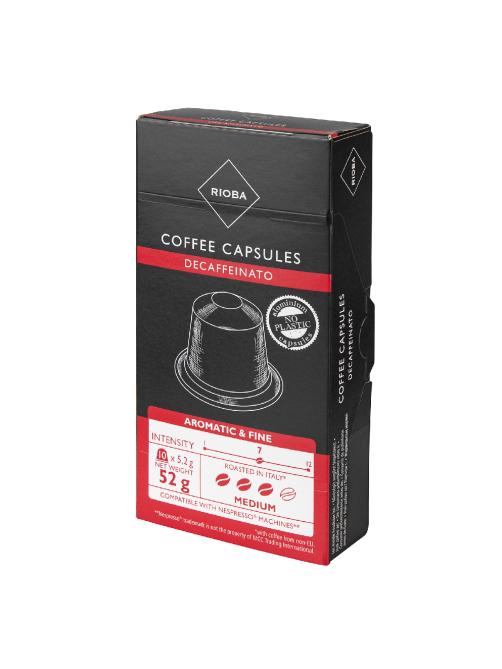 RIOBA Кофе в капсулах Decaff без кофеина для кофемашин Nespresso 10шт, 52г