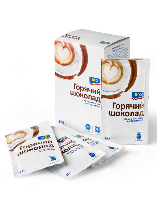 aro Горячий шоколад растворимый пакетированный, 250г
