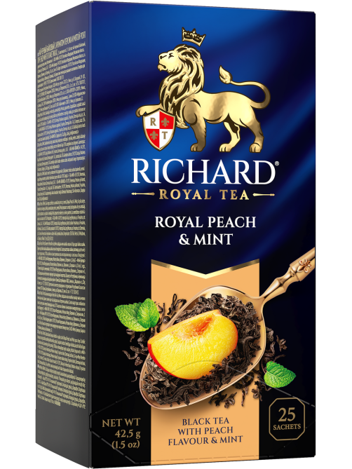 Чай Richard черный персик-мята (1.7г x 25шт), 43г