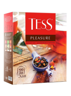 Чай черный Tess Pleasure Шиповник и яблоко байховый (1.5г х 100шт), 150г