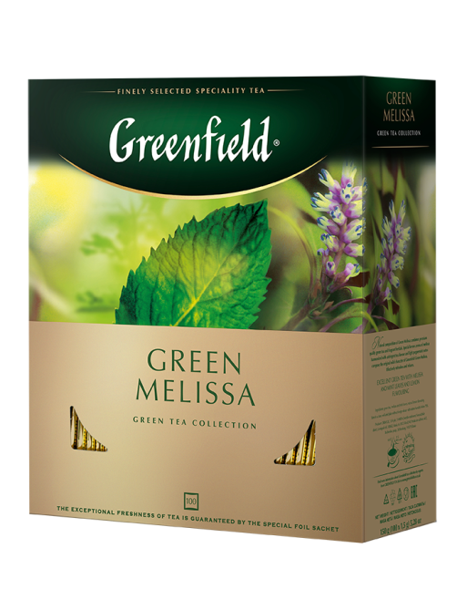 Чай Greenfield Green Melissa зеленый (1.5г х 100шт), 150г