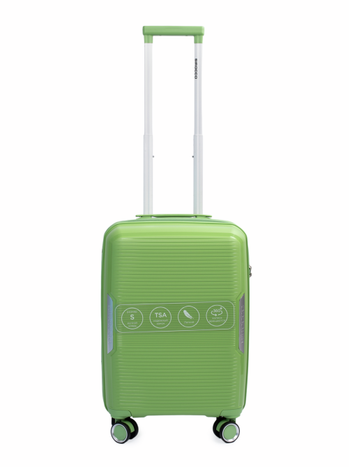 Чемодан Sirocco Emerald 4К PP зеленый S, 38 x 21 x 56см