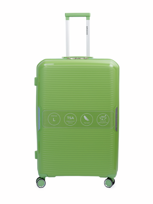 Чемодан Sirocco Emerald 4К PP зеленый L, 51.5 x 30 x 77.5см