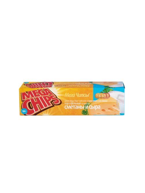 Чипсы-пластины Mega Chips картофельные со сметаной и сыром, 100г