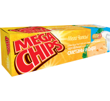 Чипсы-пластины Mega Chips картофельные со сметаной и сыром, 100г