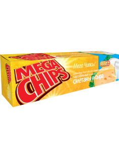 Чипсы-пластины Mega Chips картофельные со сметаной и сыром, 100г