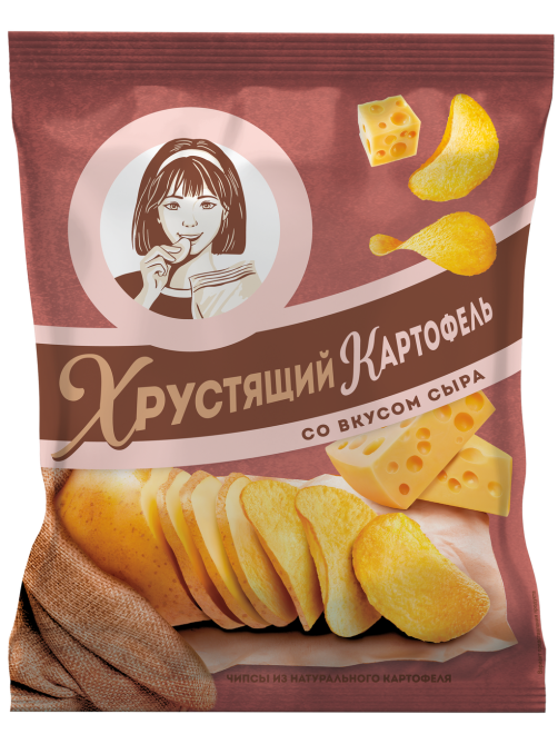 Чипсы Хрустящий картофель в ломтиках Сыр, 160г