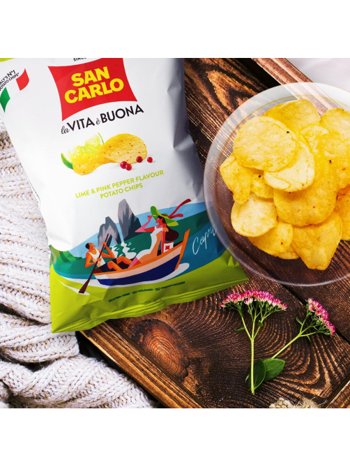 Чипсы San Carlo Лайм и розовый перец, 150г