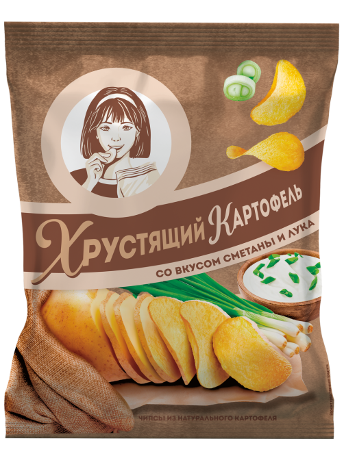 Чипсы Хрустящий картофель Сметана и лук, 160г