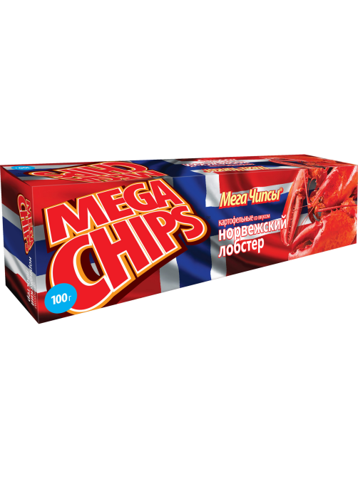 Чипсы-пластины Mega Chips картофельные с норвежским лобстером, 100г