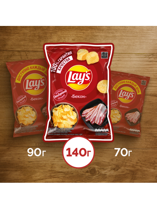 Чипсы Lay's бекон, 140г